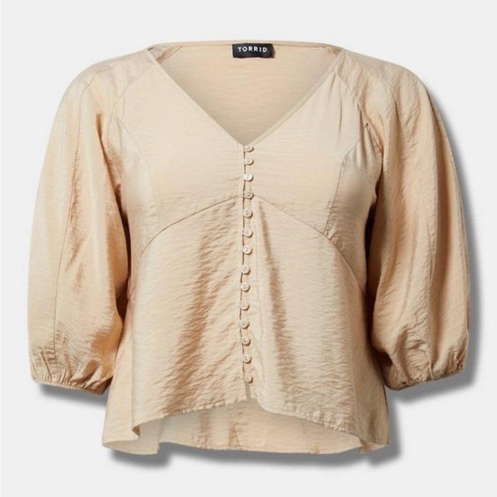 NWT Torrid Button Front V-Neck Blouse - 2X, 3X